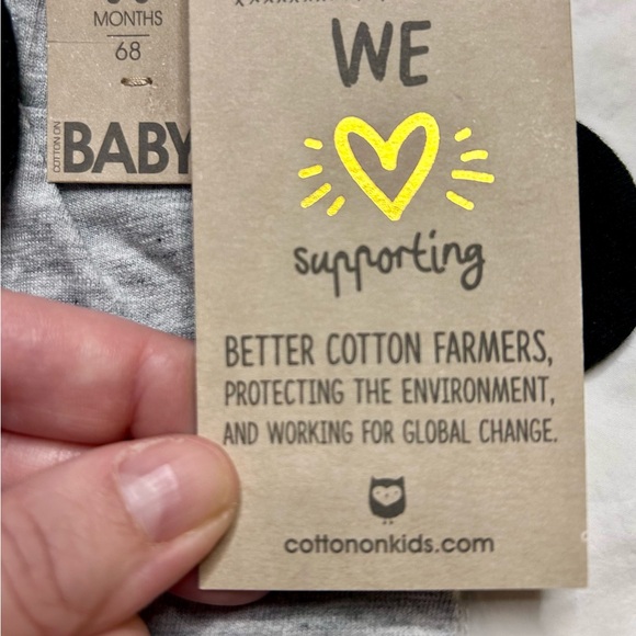 NORDSTROM/COTTON BABY Frankie Pant Light Gray Marle w/3D Ears Unisex 3-6M✨NWT✨ - Picture 5 of 9